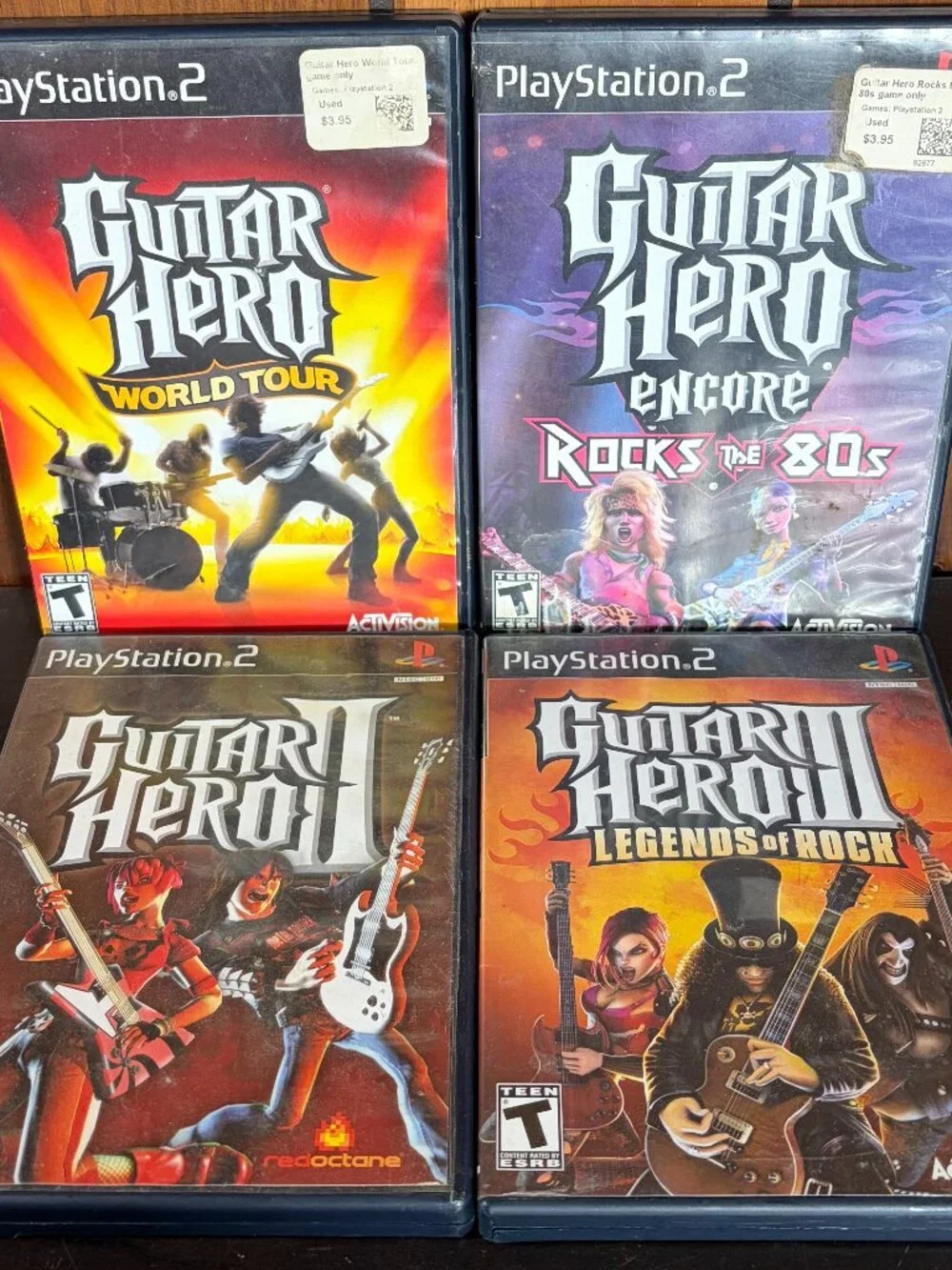 Playstation 2 Guitar Hero Lot (GH World Tour, GH Encore, GH II, GH III Legends